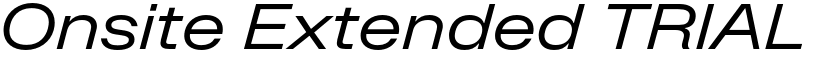 Onsite Extended TRIAL Regular Italic font