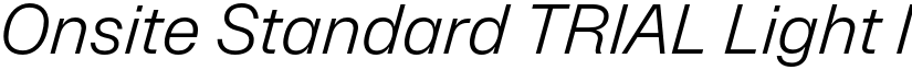Onsite Standard TRIAL Light Italic font