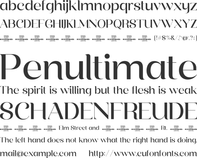 Prossima Moda PERSONAL USE font preview