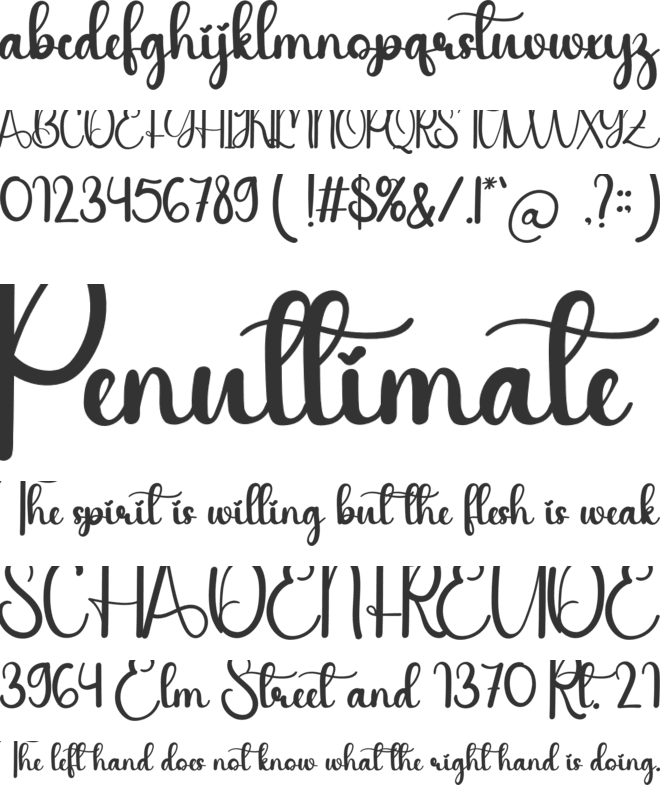 Grandma font preview