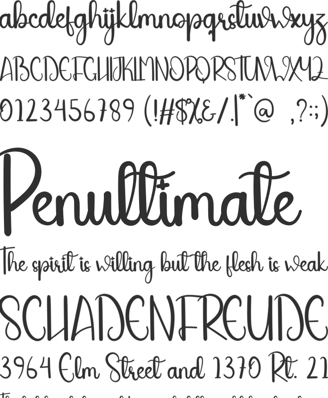 Thinking font preview