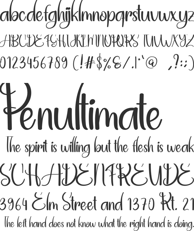 The Snowlight font preview