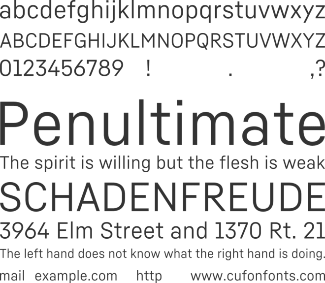 HvDTrial Fabrikat Normal font preview