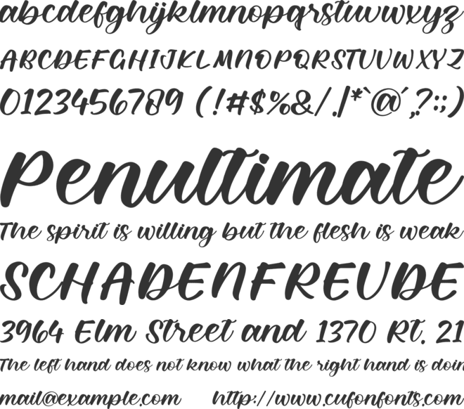 Fellicia Mouren font preview