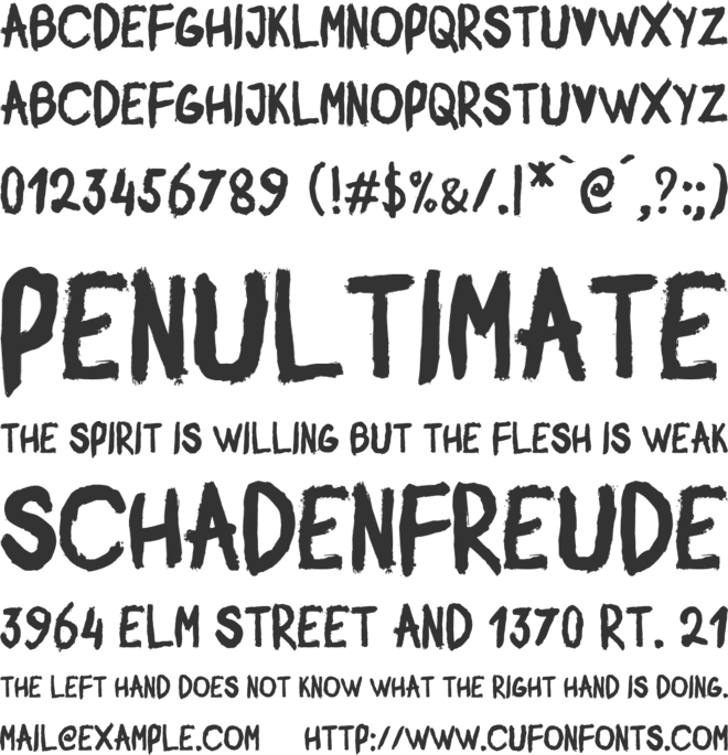 Mister Brush font preview