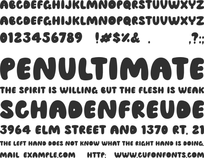 Speed Bubble font preview