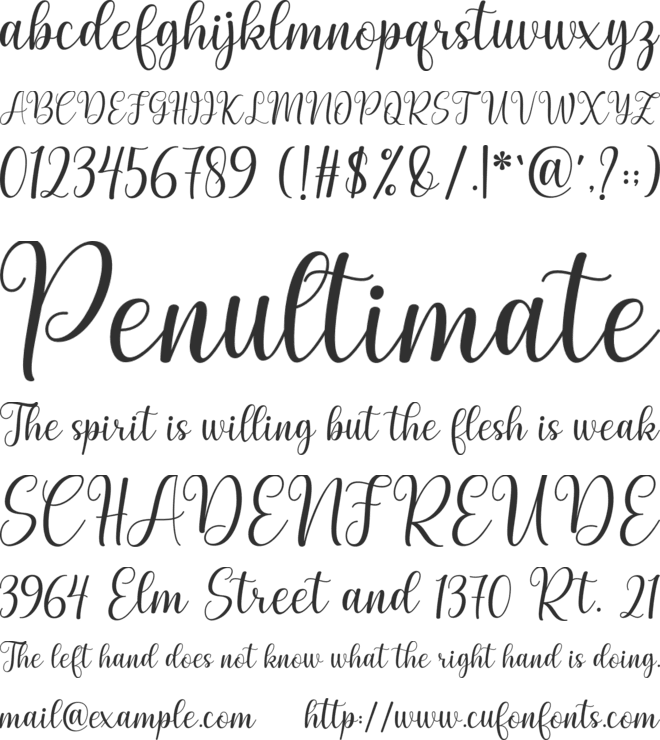 Maudy Love font preview