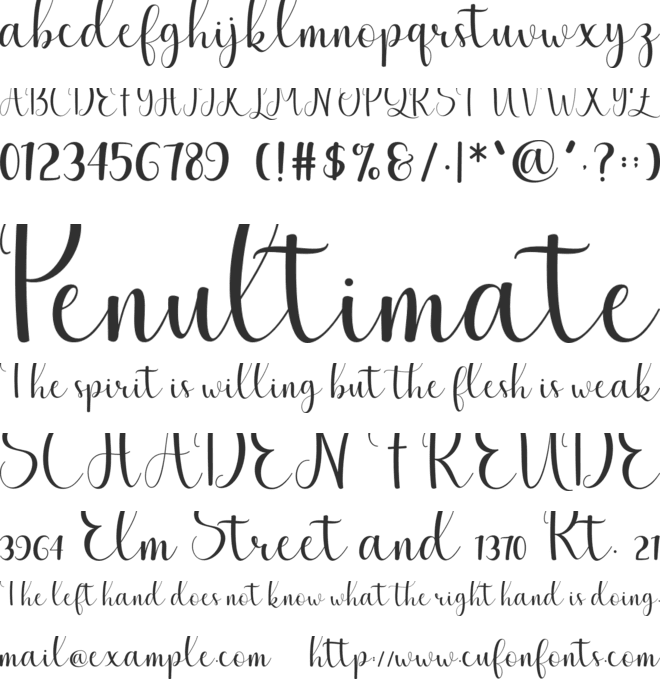 The Lovely Script font preview
