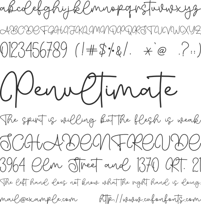 Heartline - Personal Use font preview