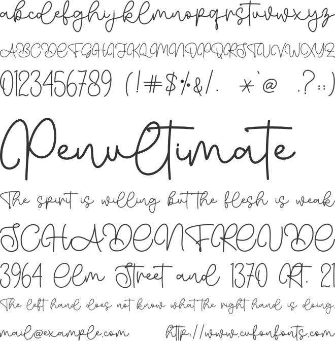 Heartline - Personal Use font preview