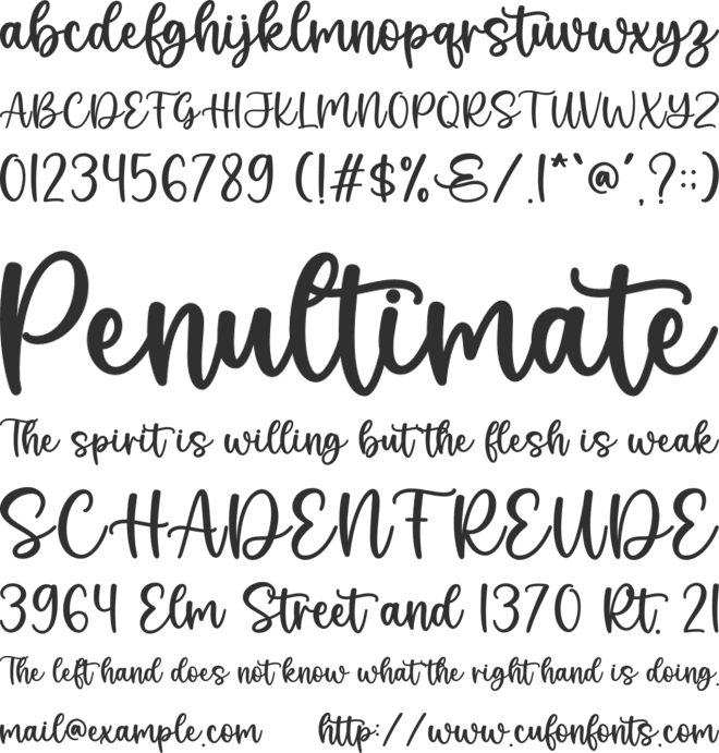 Sweet And Bright font preview