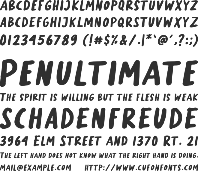 Long Weekend font preview