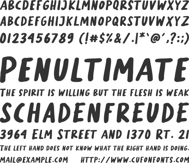 Long Weekend font preview