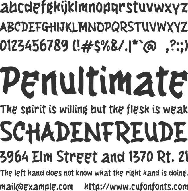 h Hachimaki font preview