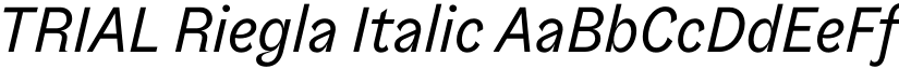 TRIAL Riegla Italic font