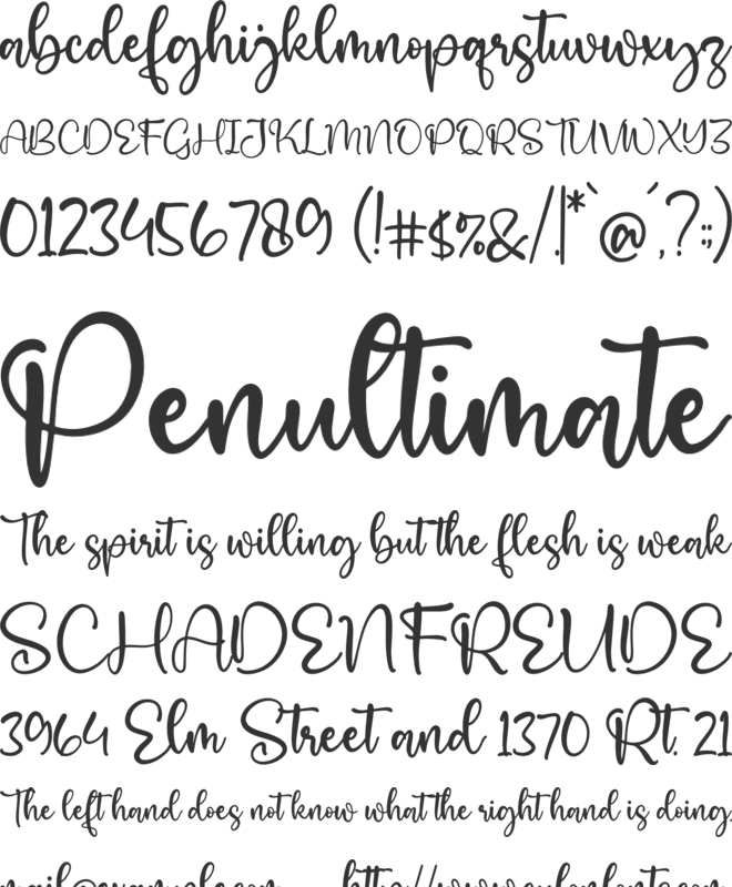 Angel Lovely font preview