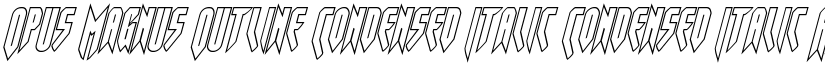Opus Magnus Outline Condensed Italic Condensed Italic font