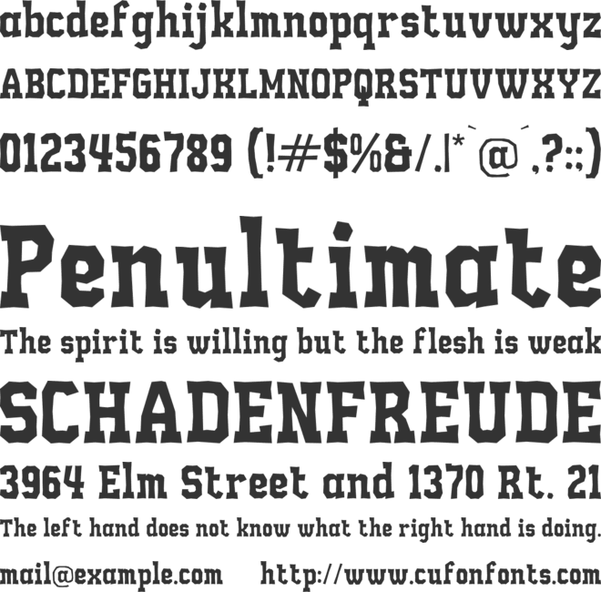 MOUNLEY DISCKET font preview