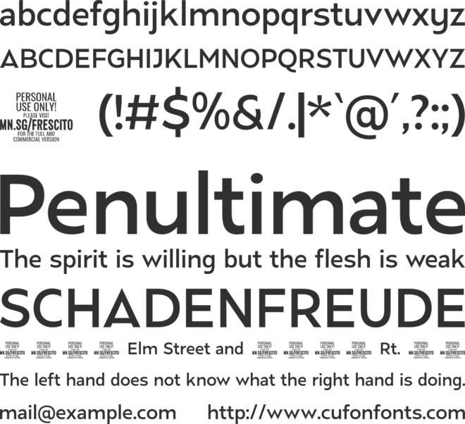Frescito  PERSONAL USE font preview