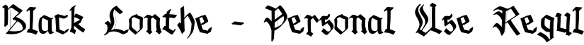 Black Lonthe - Personal Use Regular font