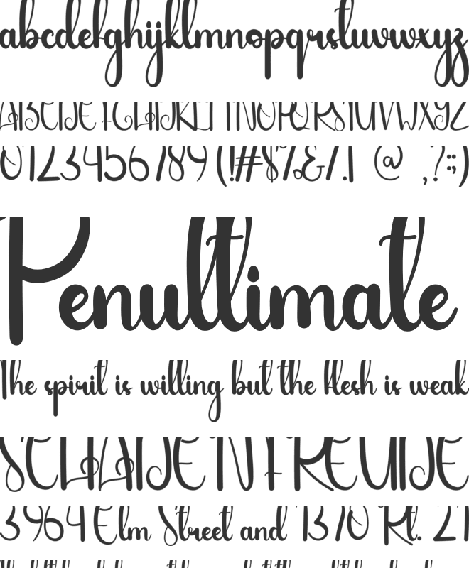 Handmade Style font preview
