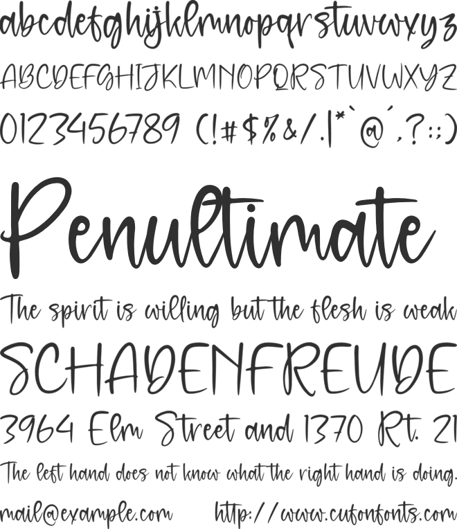 Plam Story font preview