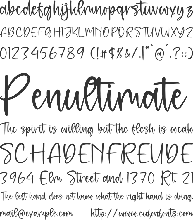 Plam Story font preview