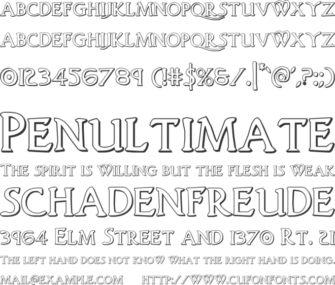 Woodgod 3D font preview