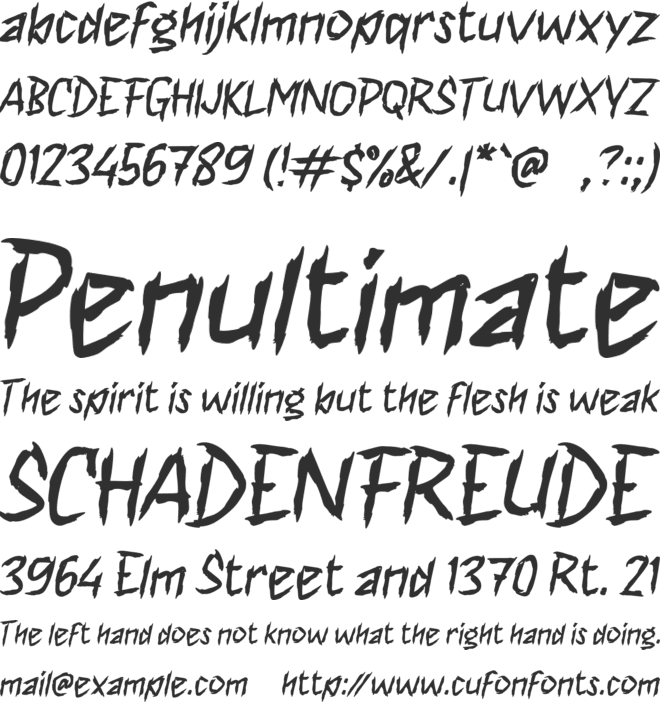 h Horzer font preview