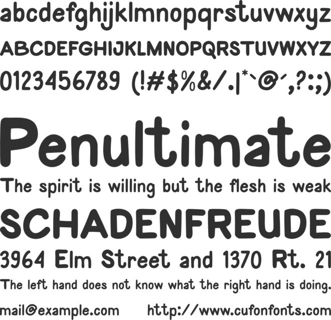 TOO SWEETS font preview