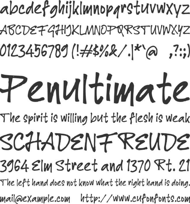 h Harwin font preview