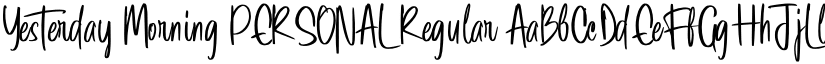 Yesterday Morning PERSONAL Regular font