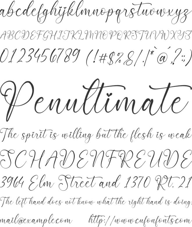 Nattalia Sillena font preview