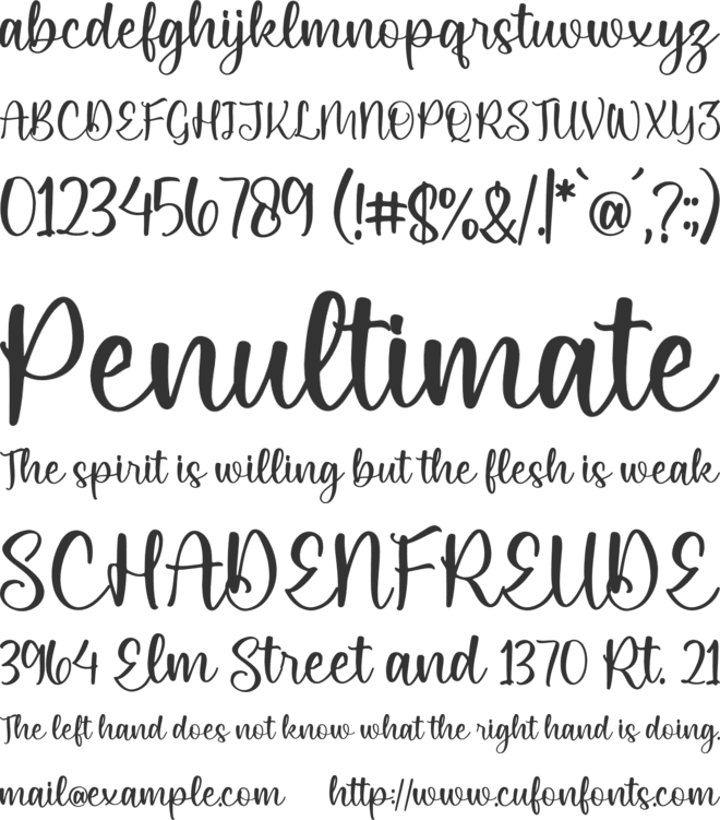 Nattalea font preview