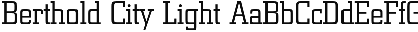 Berthold City Light font