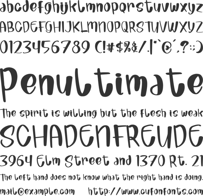 Cute Forest font preview