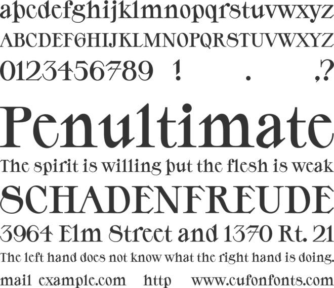 YE Test font preview