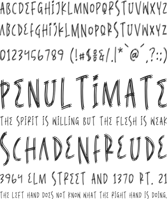 SCRIBLES font preview