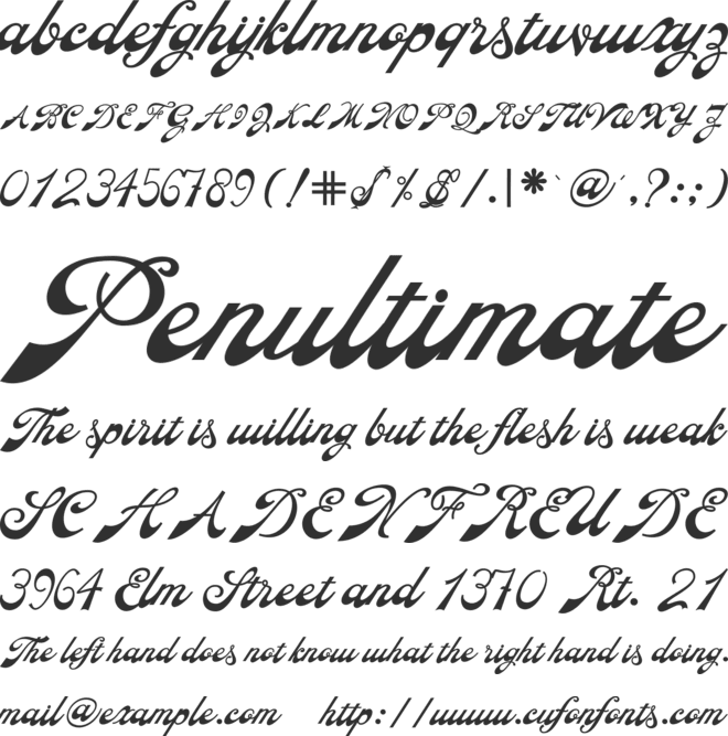 Cattleya font preview