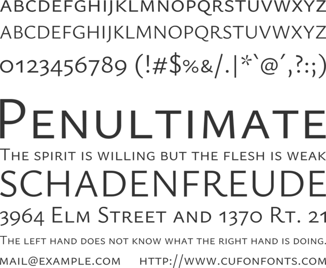 Ysabeau SC font preview