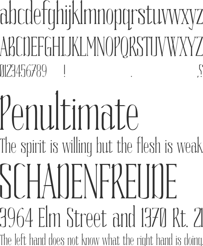 Vows Test font preview