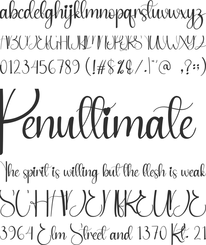 The December font preview