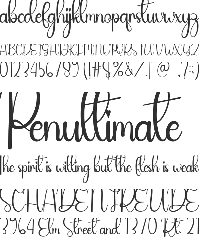Bright Night font preview