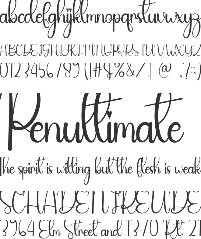 Bright Night font preview