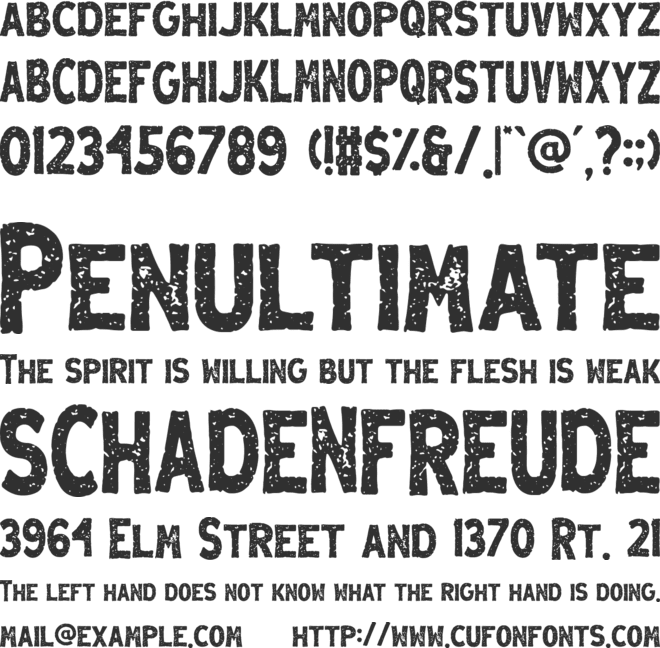 Menzanine font preview