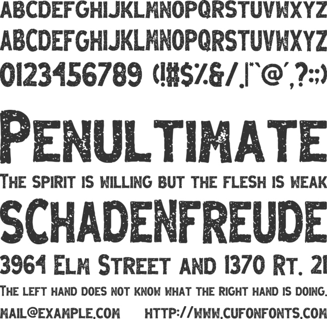 Menzanine font preview