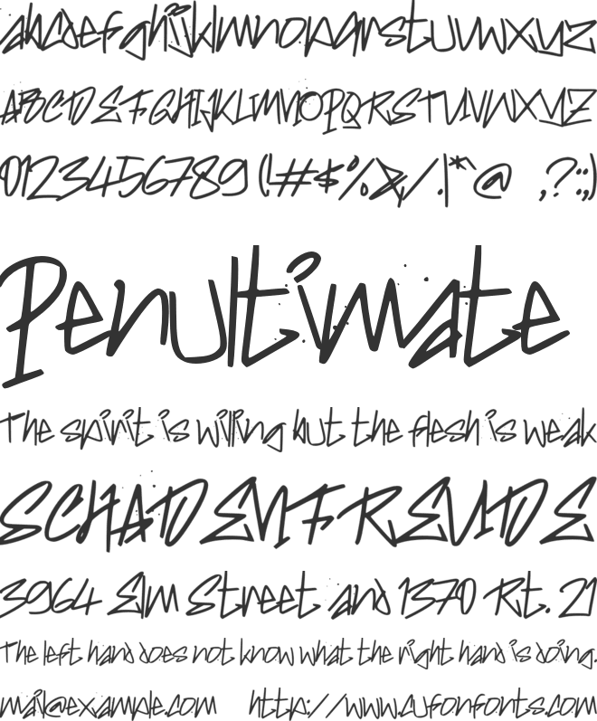 h Hardtagz font preview