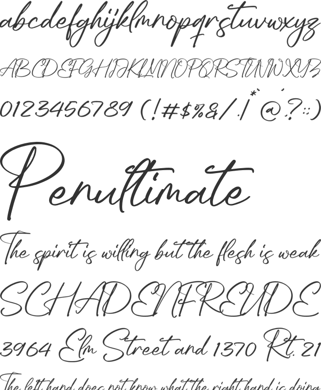 Jamella font preview