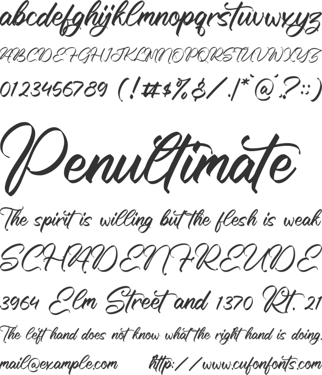 Juliette font preview
