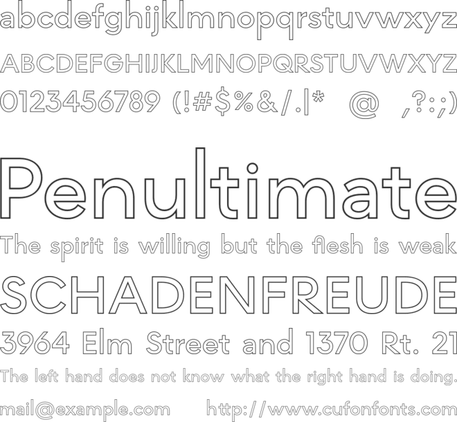 MADE INFINITY Outline Personal Use font preview